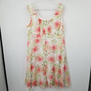Roz & Ali Pink Floral Women's Tank Top Sleeveless Dress Size 18